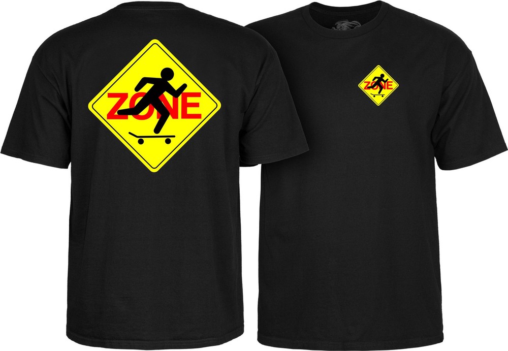 Powell Peralta SKATE ZONE Skateboard T Shirt BLACK