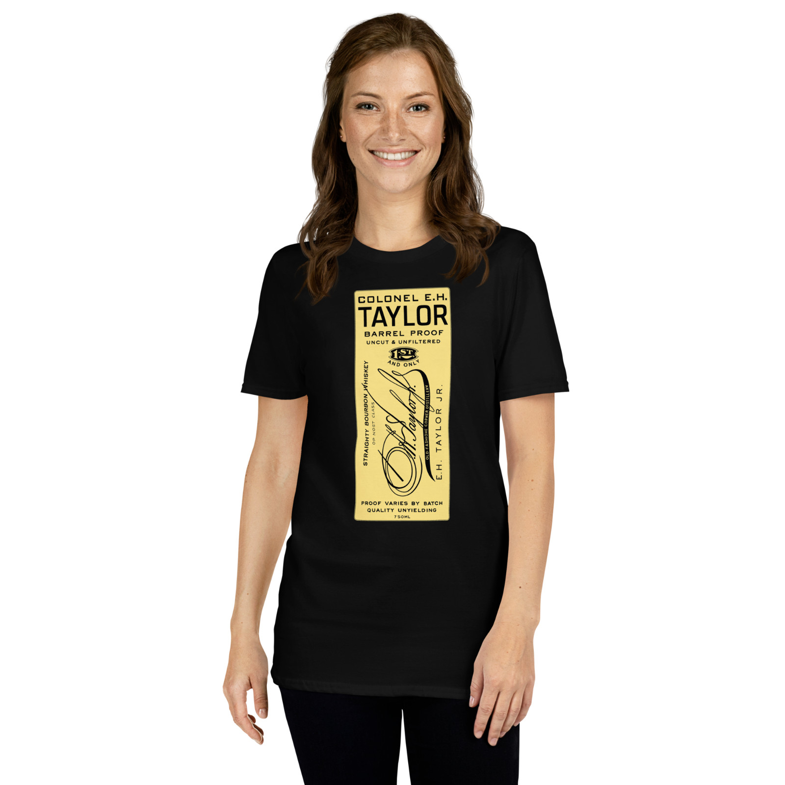 Colonel E.H. Taylor Bourbon Shirt Barrel Proof Whiskey Label Graphic Tee gallery