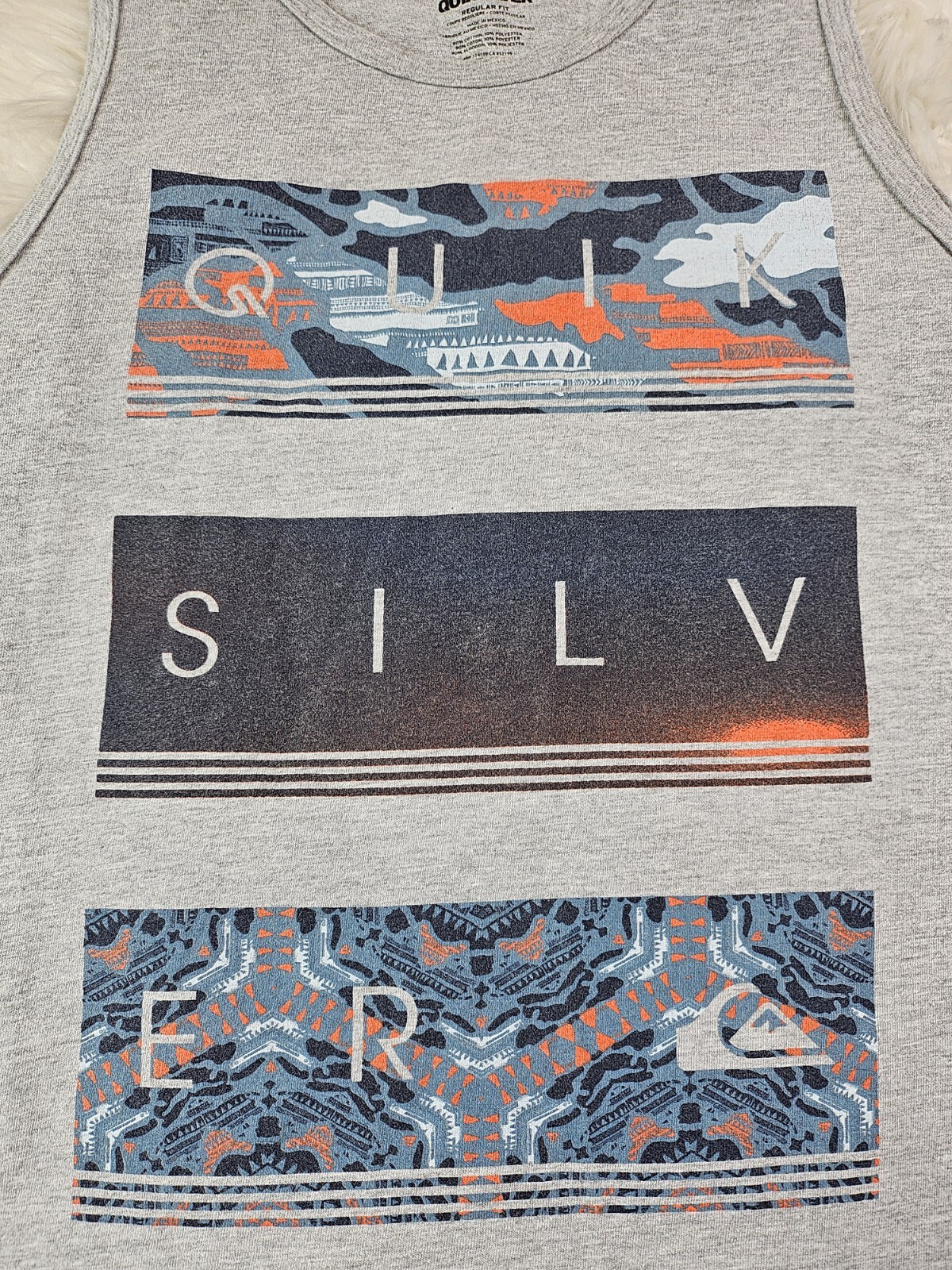 Quiksilver Tank Top Shirt Mens (M) Gray Outdoor Beach Surf Hiking Logo gallery