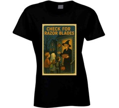 Halloween Check For Razor Blades Parody Karen Witch Funny T Shirt