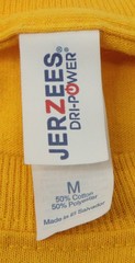 Jerzees DRI-POWER Yellow Long Sleeve T-Shirt Size M Skull Arrow Graphic T0494