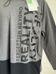 New Projek Raw Men’s Charcoal / Black Large Logo Long Slv. Hoodie Shirt Size L