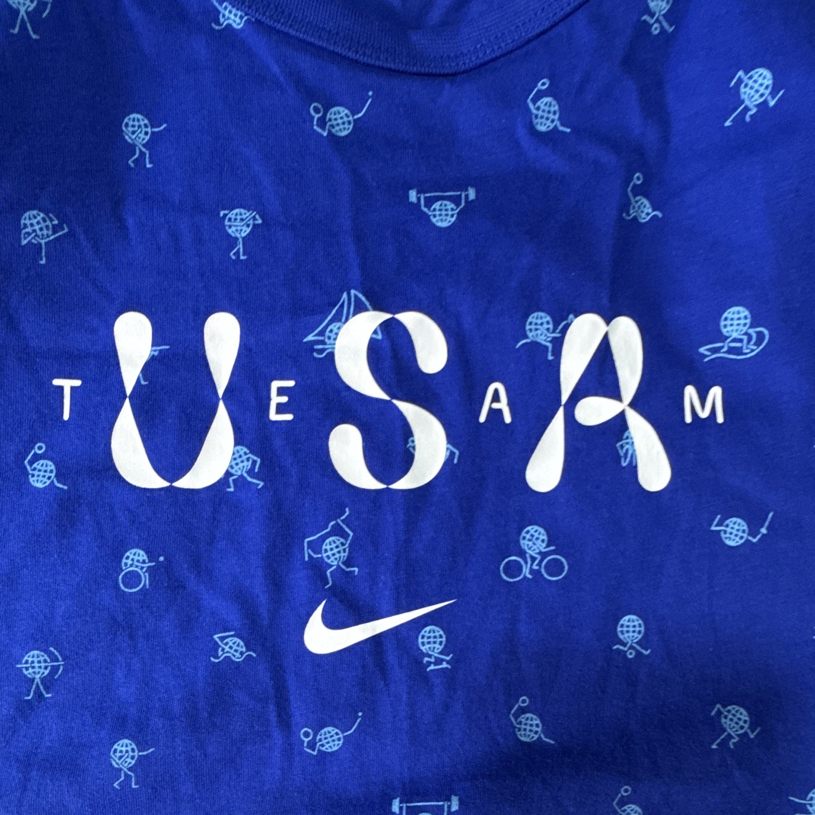 Nike The Nike Tee Team USA Men's XXL Blue Graphic Print Crew Neck Tank Top gallery