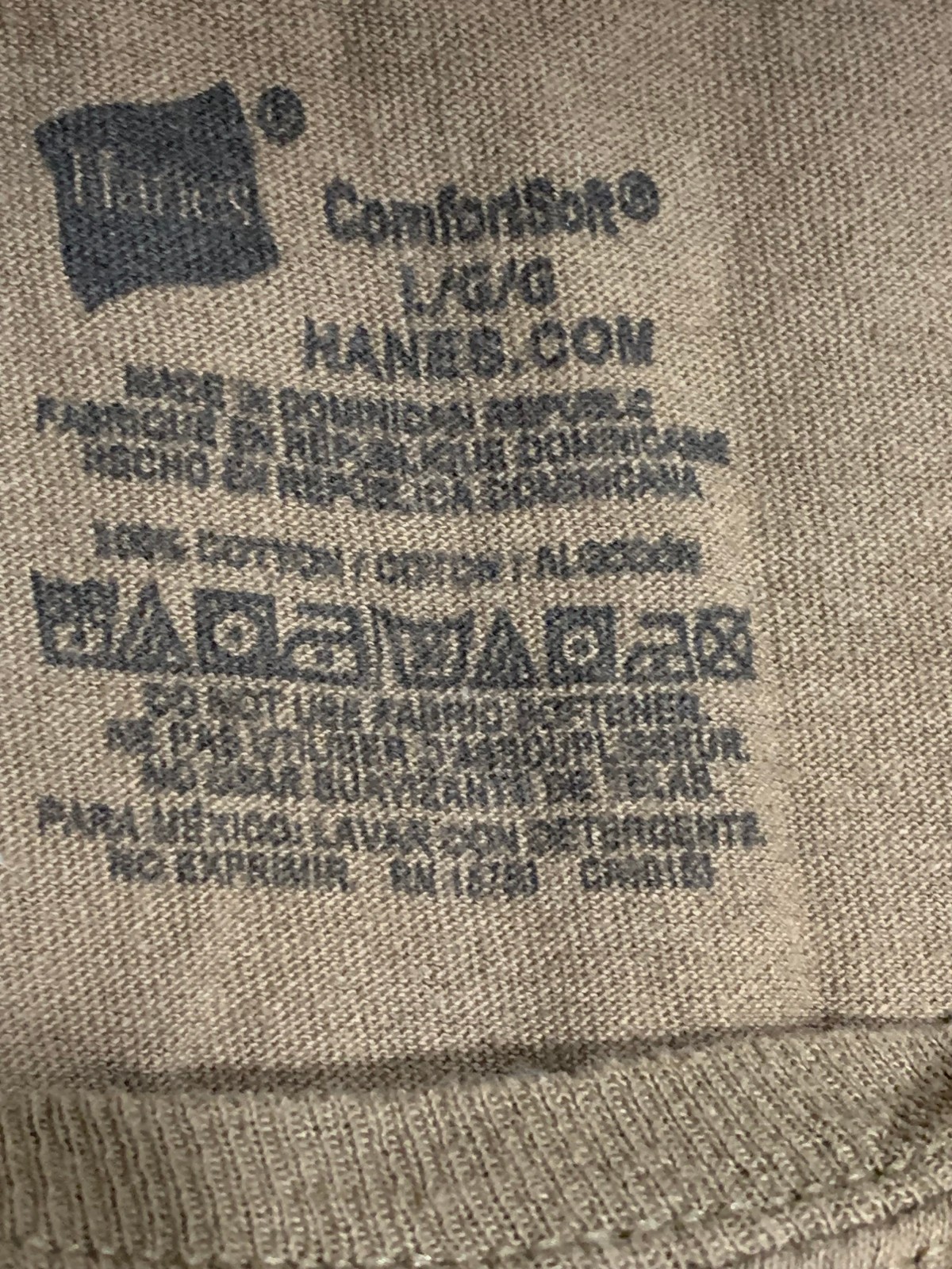 Hanes Mens ComfortSoft T-Shirt Short Sleeve Round Neck Khaki Size L 100% Cotton gallery