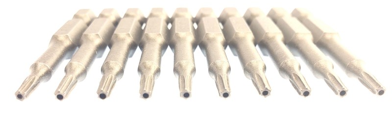 Torx T9S T9 Security Screwdriver Drill Insert Power Bit 10 Pack with hole