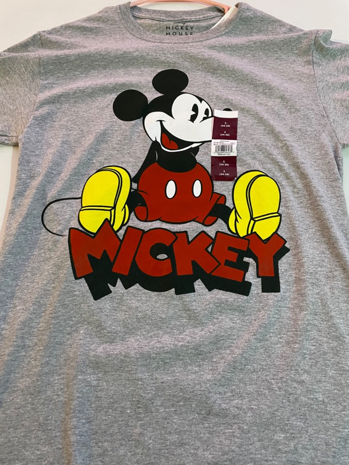 Disney Vintage Mickey Gray Short Sleeve Tee Men's 34-36 gallery