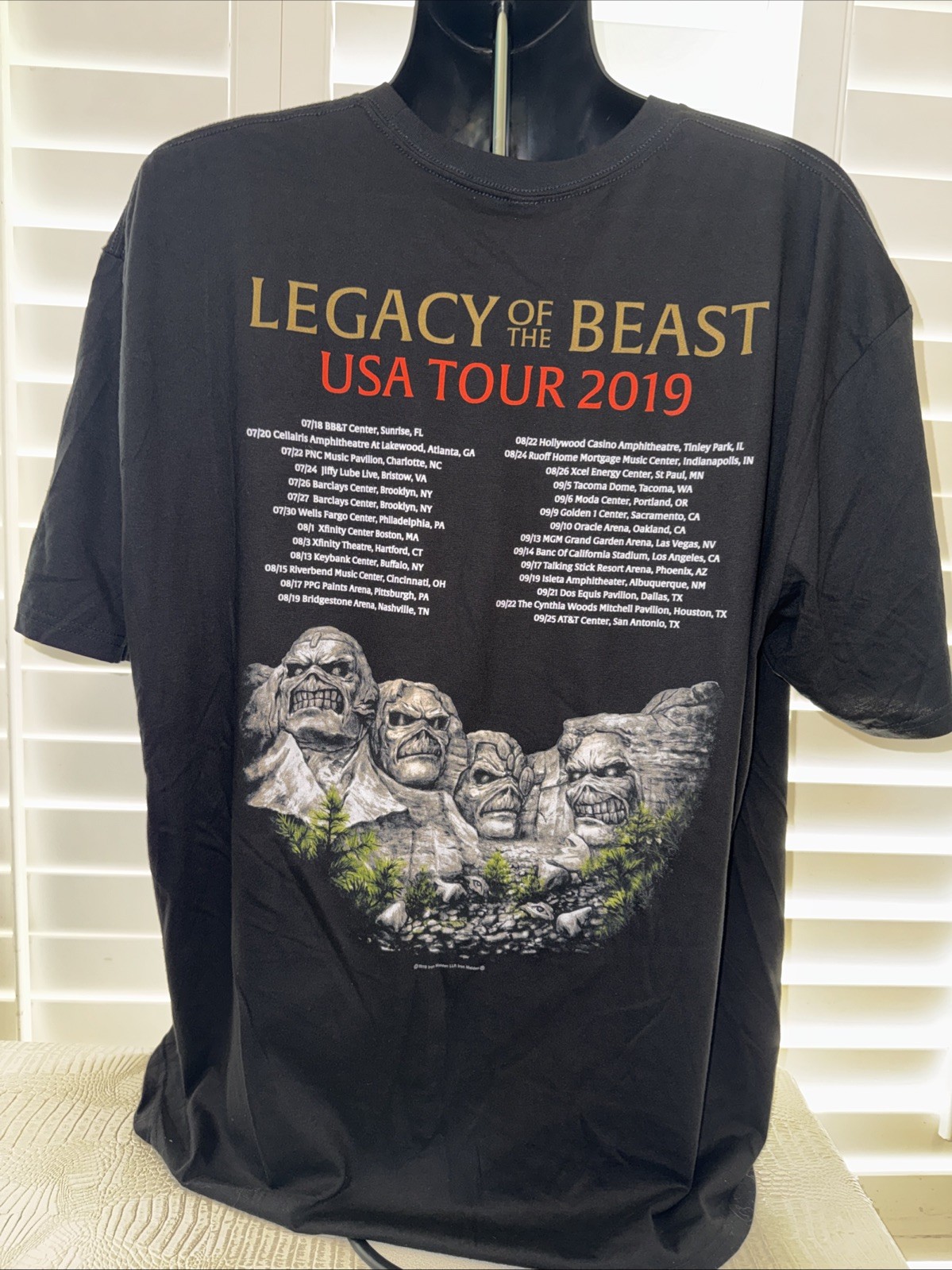 Iron Maiden Official XL Legacy of the Beast USA Tour 2019 T Shirt New gallery