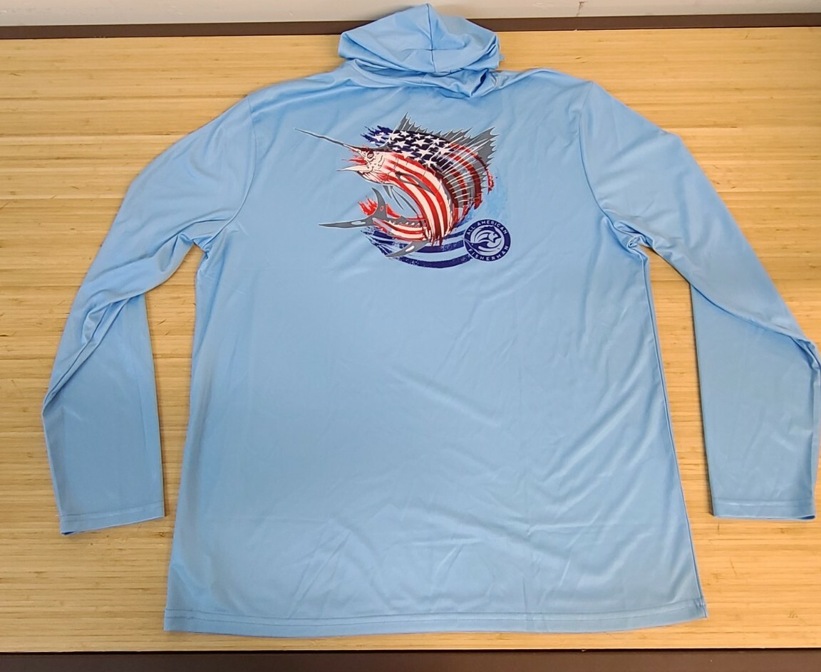 All American fisherman blue XL crew tshirt longsleeve NWT Men's gallery