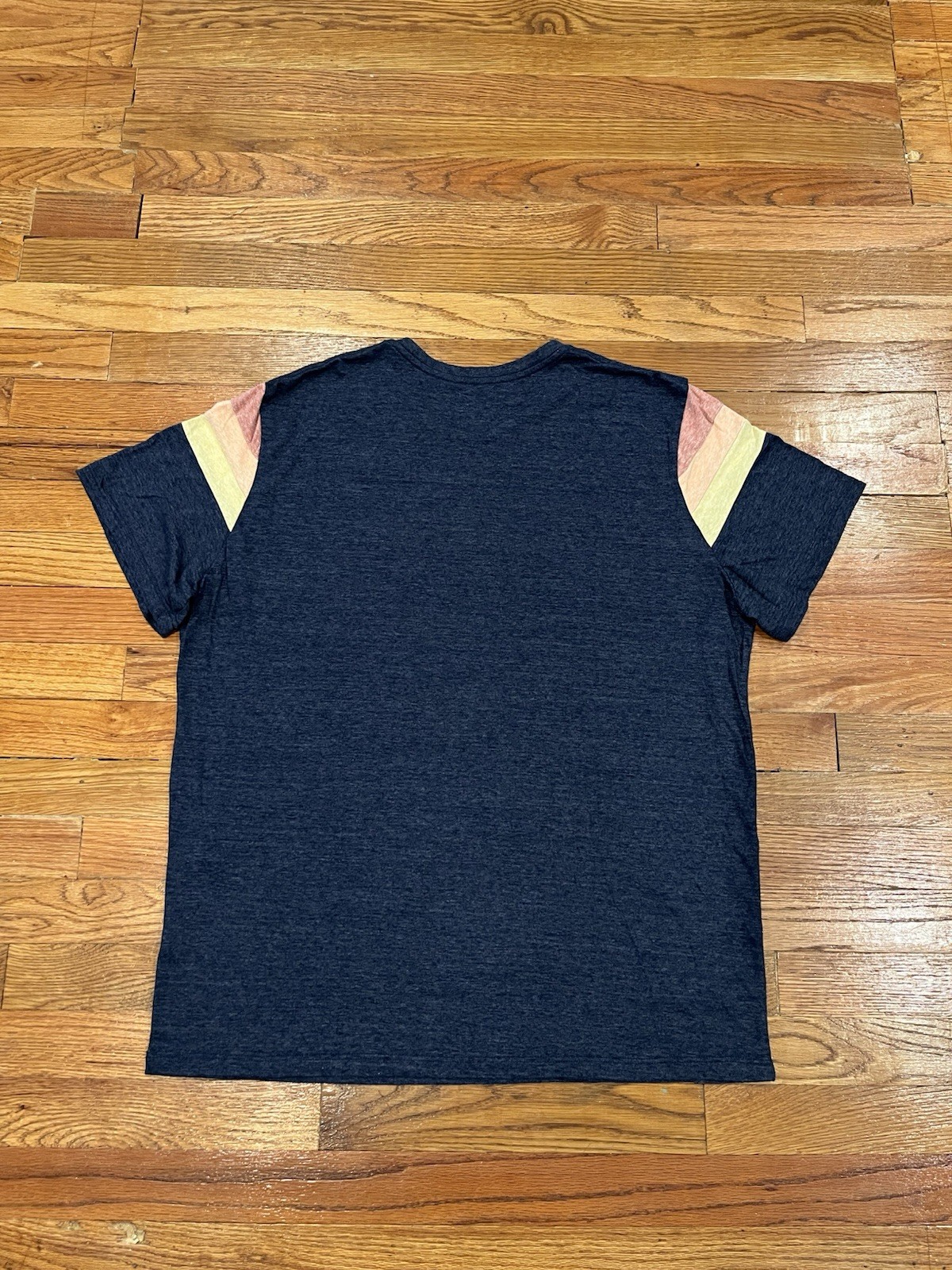 Marine Layer SS Striped Shoulder Bank Tee T Shirt Men L/XL Poly Cotton Rayon gallery
