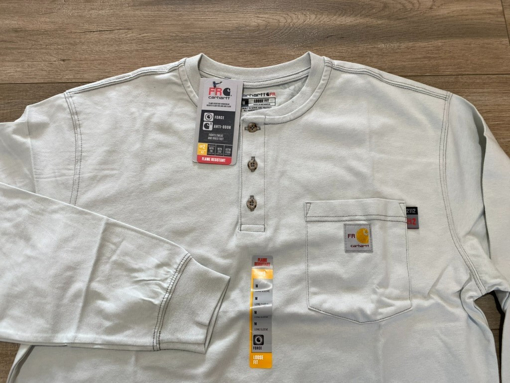 Carhartt Force FR Mens M Gale Gray Flame Resistant Long Sleeve Cat2 Pocket gallery