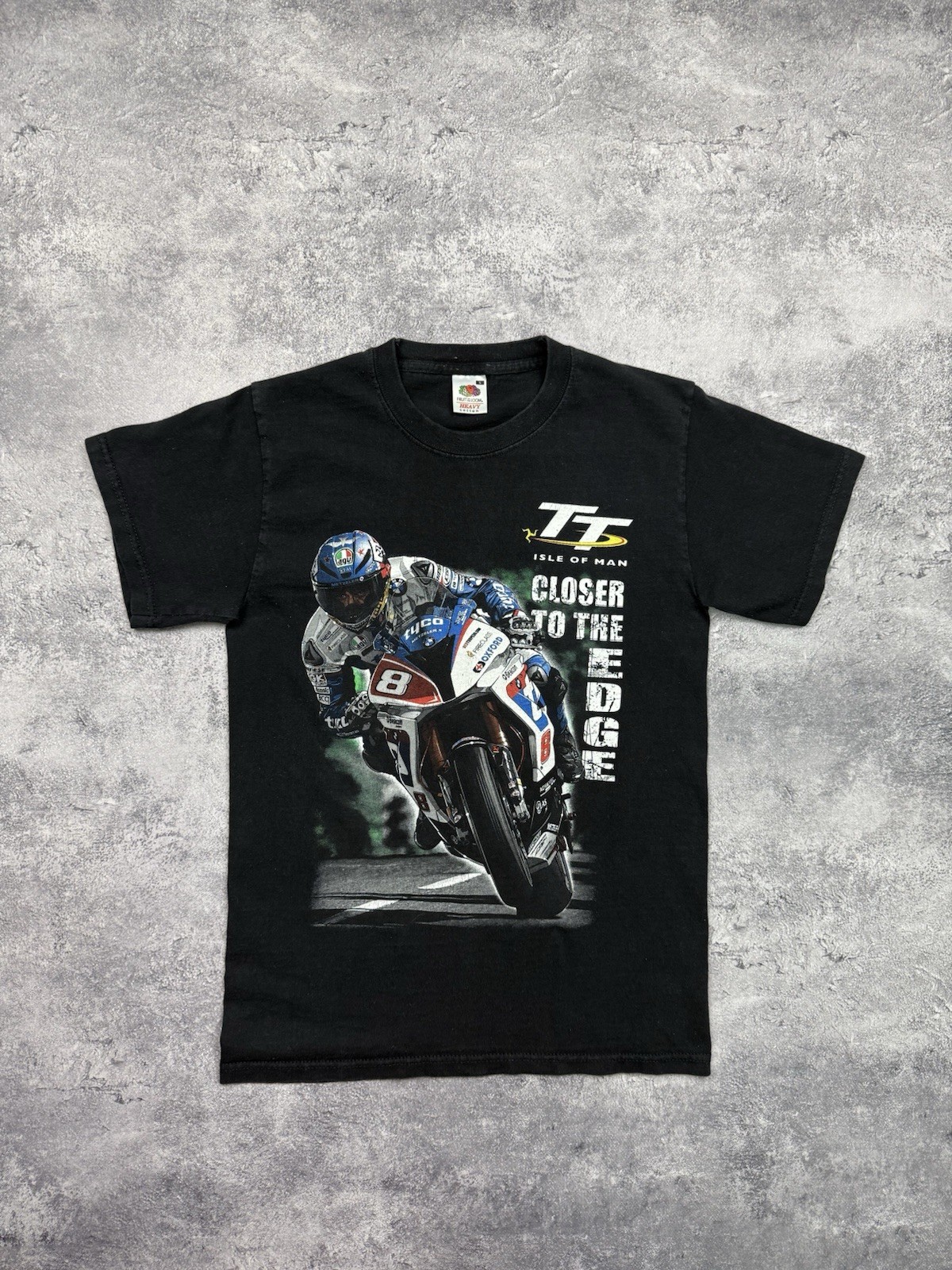 Vintage Isle Of Man TT Races Motorbike Racing Road Black T-Shirt Tee 90s