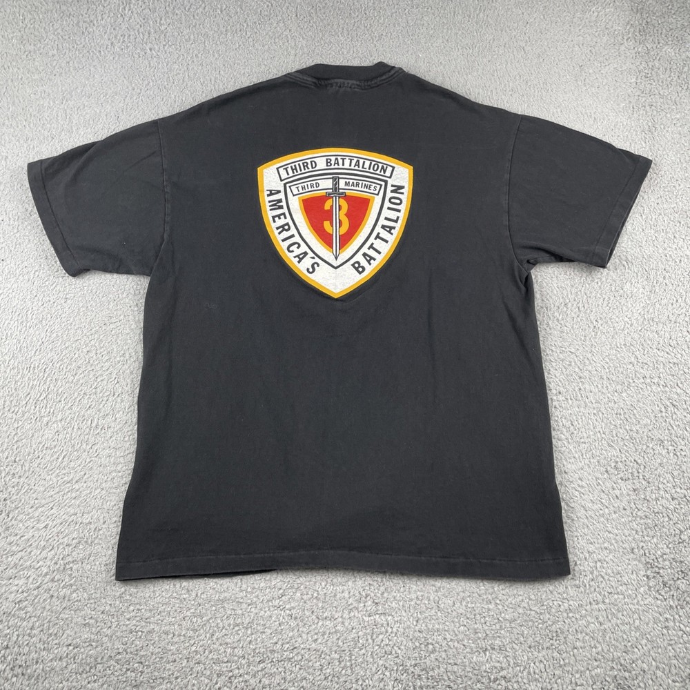 Vtg Third Battalion Third Marines Americas Battalion Black L Single Stitch Shirt