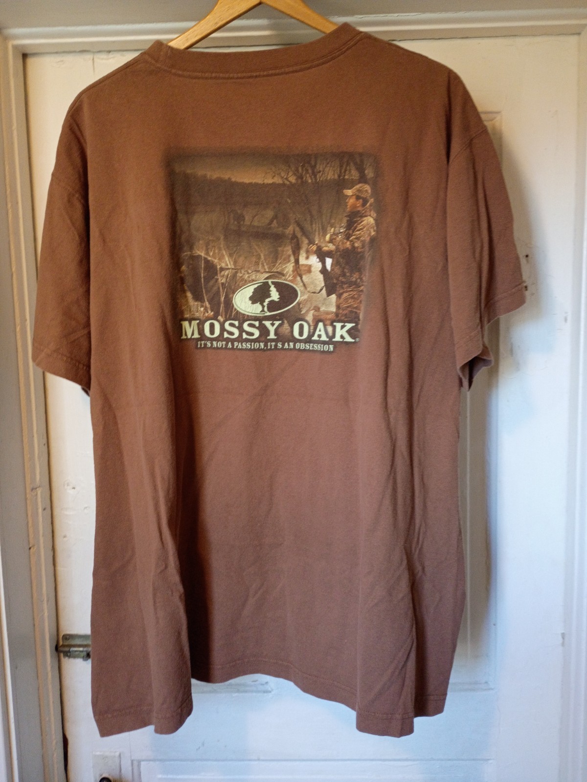 Mossy Oak Men's Outdoor Life Brown Short Sleeve T-Shirt 100% Cotton Size 2XL gallery
