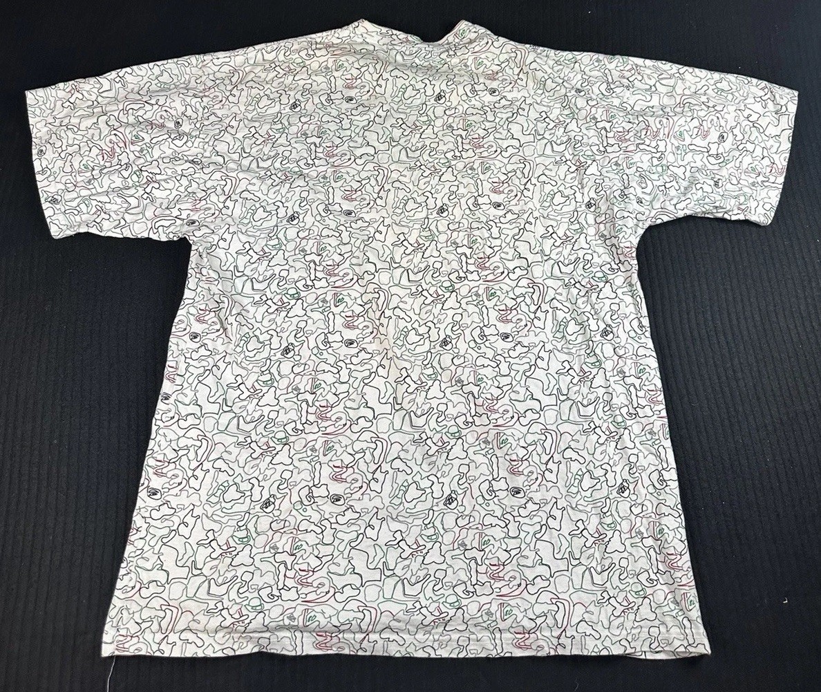 🎨✨ Y2K KR3W Abstract All-Over Print Skate Graphic Tee Streetwear 2XL ✨🎨