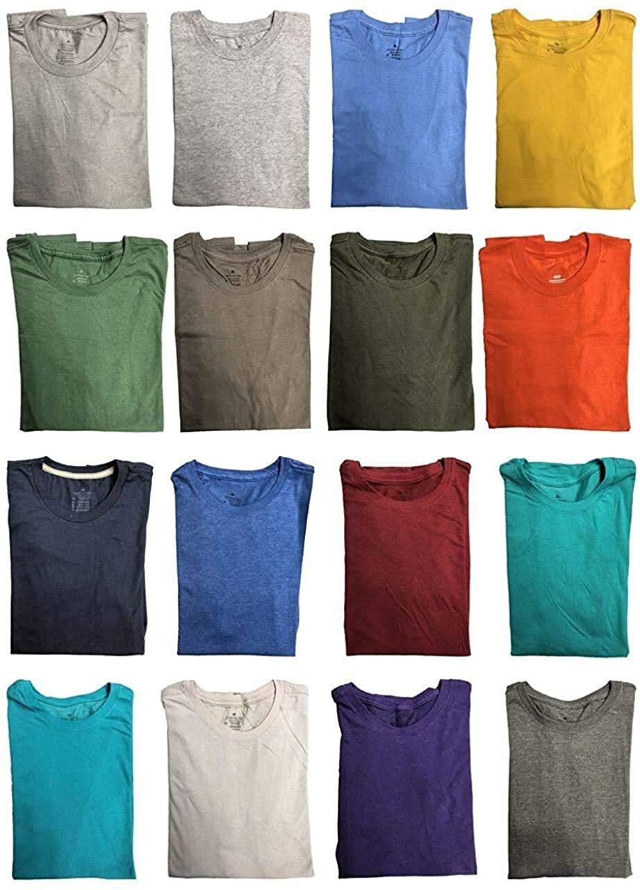 BILLIONHATS 24 Pack Mens Cotton Short Sleeve Lightweight T-Shirts, Mixed Colors gallery