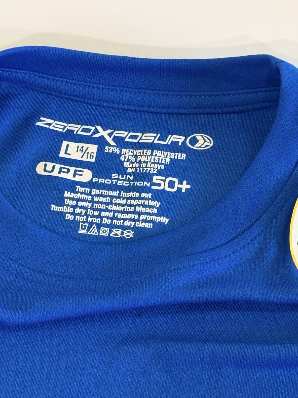 ZeroXposur youth L-14/16 blue T-shirt UPF 50+ Shirt gallery