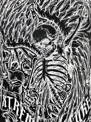 Xtreme Couture by Affliction Men’s Thermal Shirt ACCUSER Skull Biker MMA Black