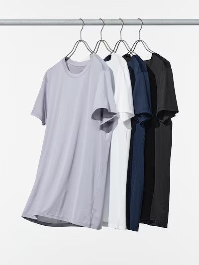 [2PCS SAME COLOR] UNIQLO AIRism Crew Neck T-shirt XS-4XL Men 482519 Japan NWT gallery