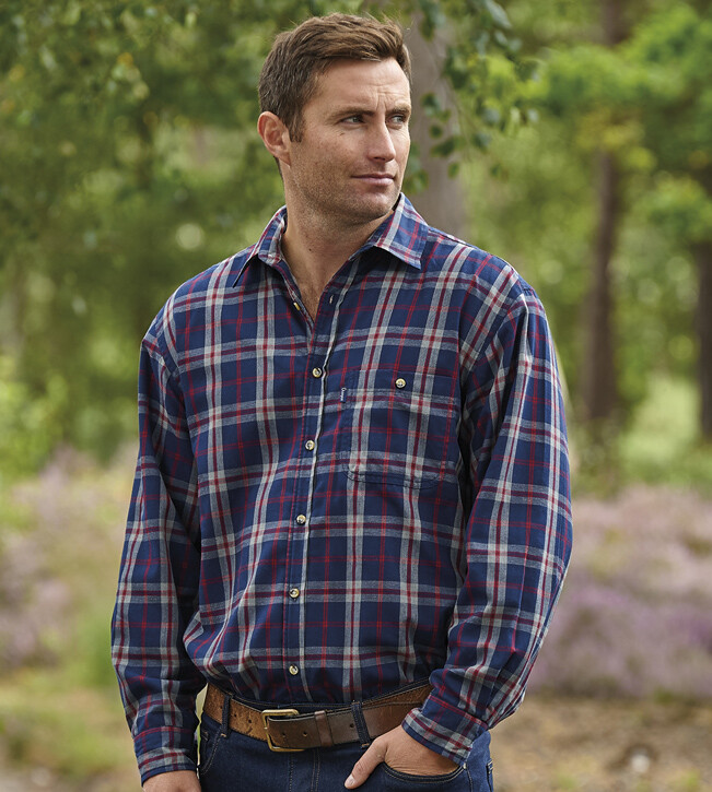 Champion Mens Check Stroud Winter Warm Country Mirco Fleece Lined padded Shirt gallery