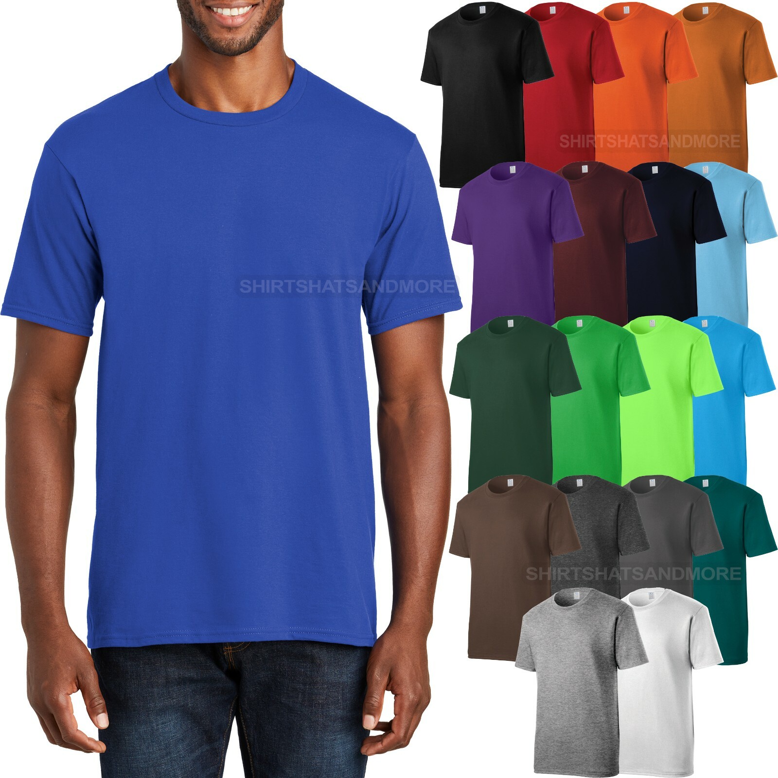 Mens Ring Spun T-Shirt Soft Comfortable Ring Spun Tee S-XL 2X, 3X, 4X, 5X 6X NEW