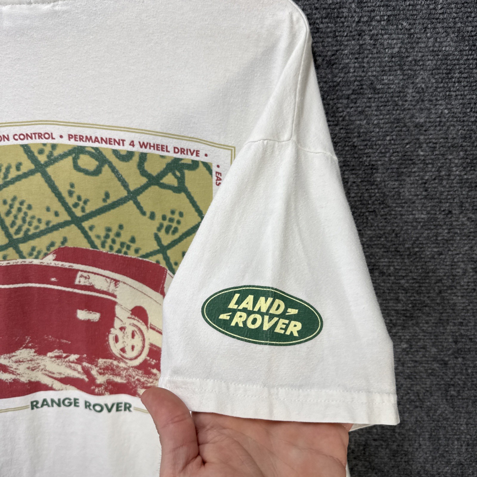 Vintage Land Rover Shirt Mens XL White 90s Safari Outdoors Nature Portrait Art gallery