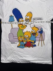 80’s, 90’s Vintage Large Bart Simpson Single Stitch White T-shirt. Made In USA.