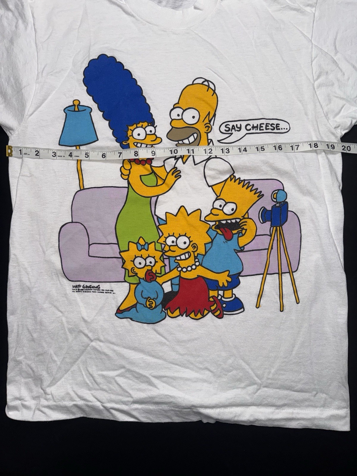 80’s, 90’s Vintage Large Bart Simpson Single Stitch White T-shirt. Made In USA. gallery