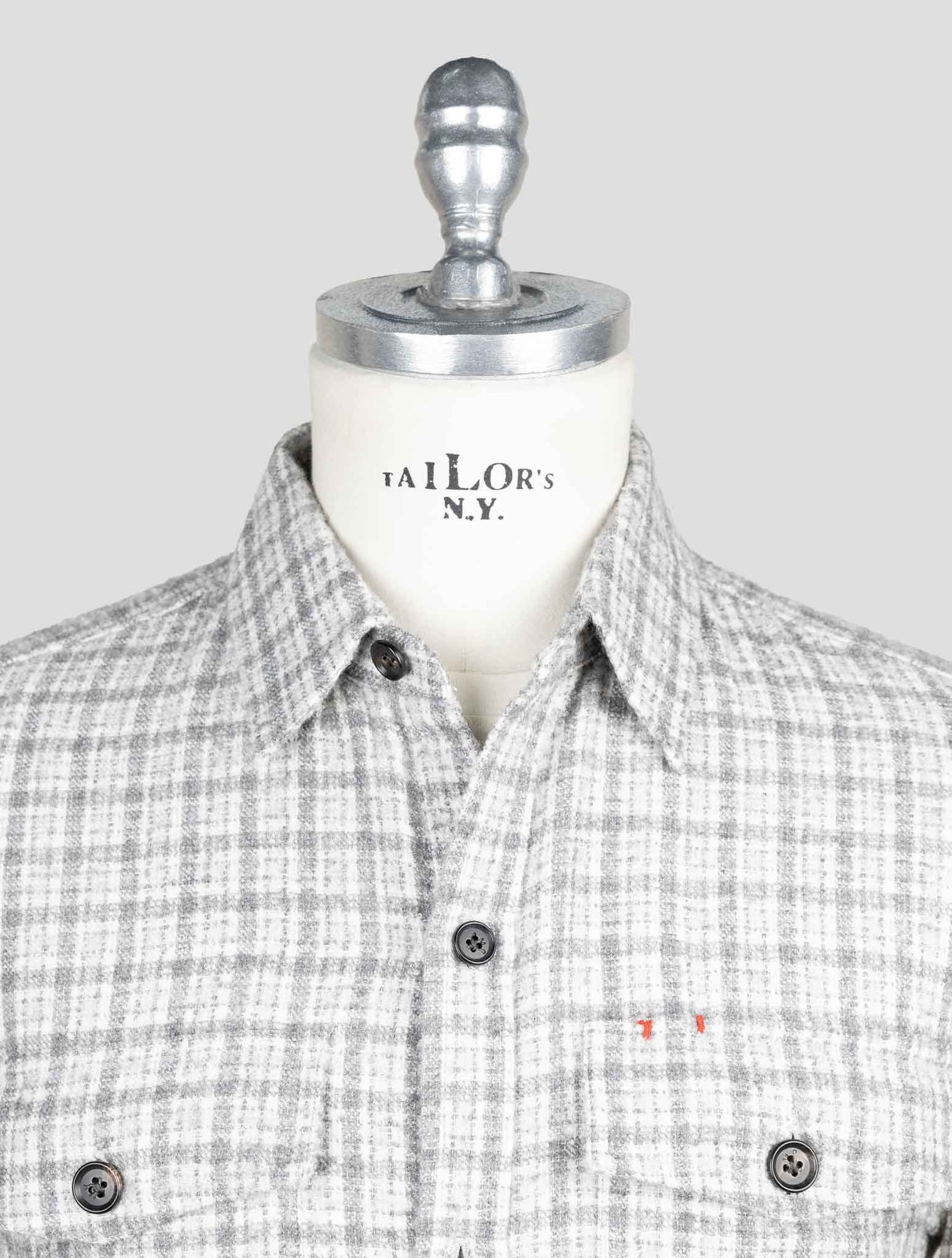 NEW ISAIA GRAY WHITE CASHMERE SILK OVERSHIRT EU 56 - US 46 - 2XL I258 gallery