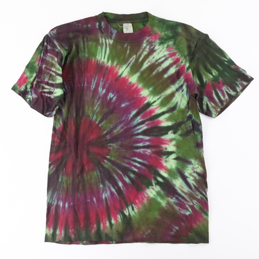 NWOT Single Stitch T-Shirt Blank Hand Tie Dyed Wheel Multi S/S Hering Sz. M 37′