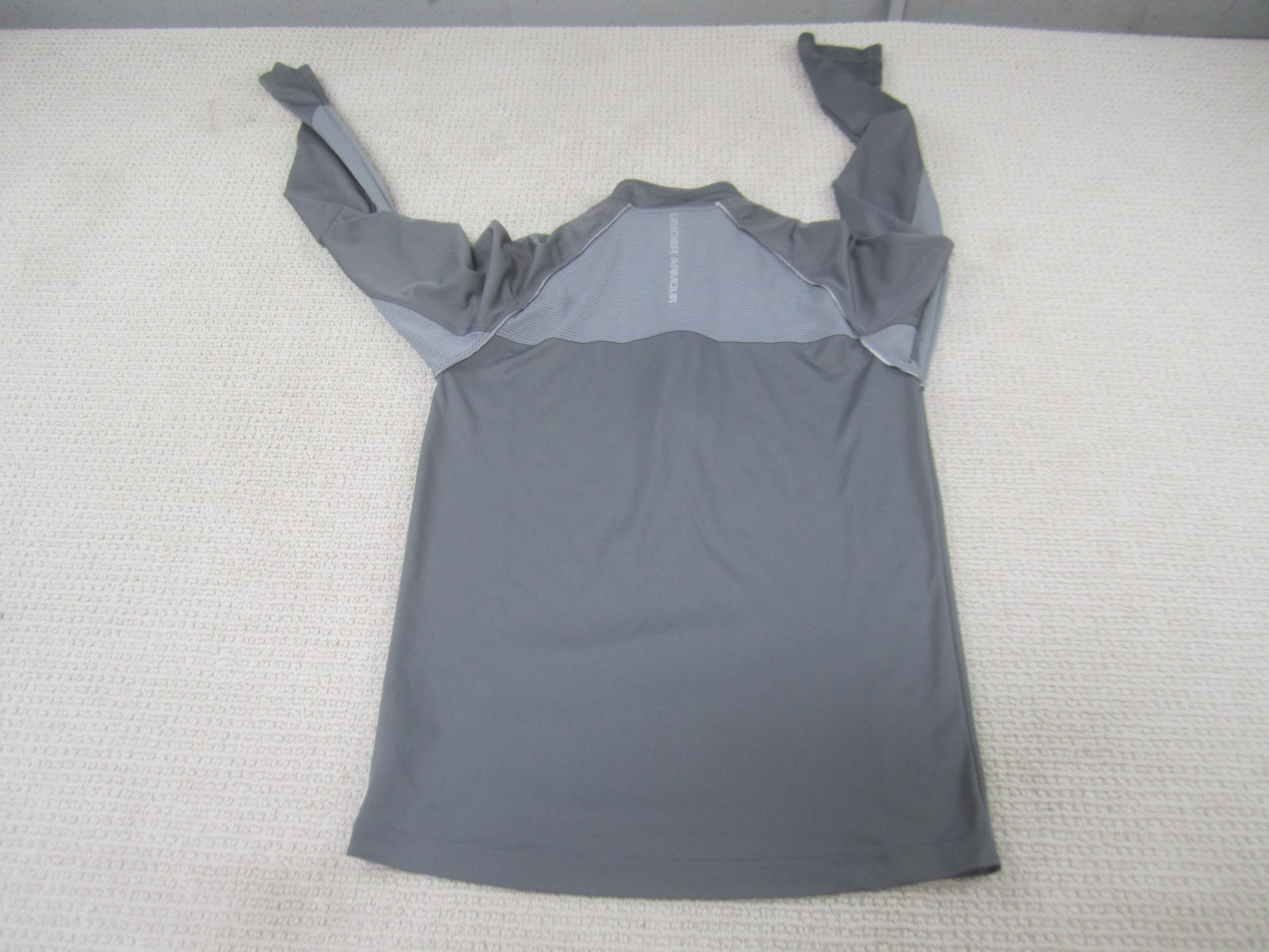 Under Armour Shirt Mens Small Gray Run Running 1/4 Zip Pullover Long Sleeve gallery