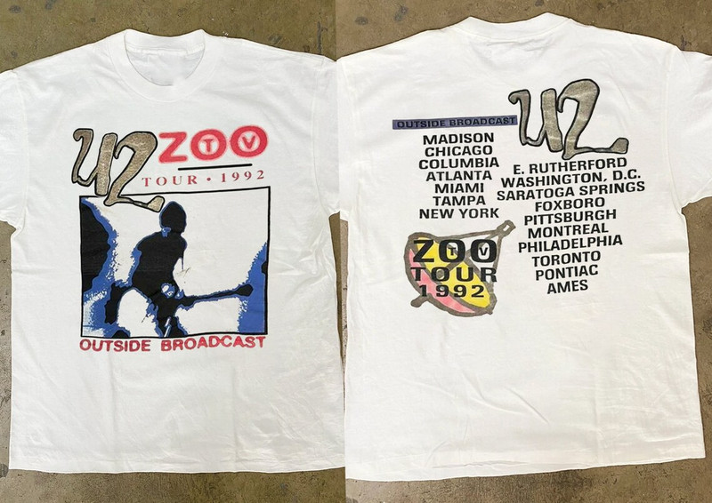 U2 Zoo TV Tour 1992 T Shirt Many Colors Full Size S-XL