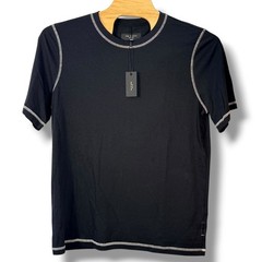 rag & bone Matthew Relaxed Black Tee Men XL Black Contrast Stitching Casual $118