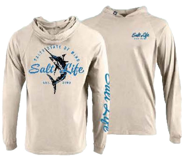 Salt Life Size M Long Sleeve Raglan Hoodie Saltwash Chalk Salty Salt Life NWT gallery