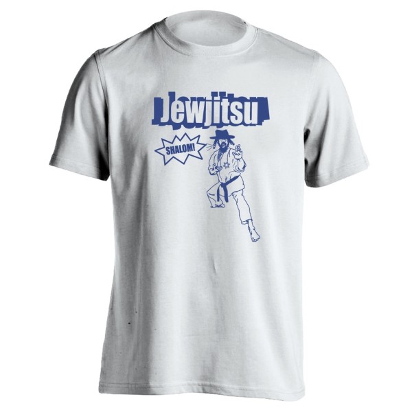 Jewjitsu Funny  Jewish  Karate  Hebrew  Yiddish White Basic Men’s T-Shirt
