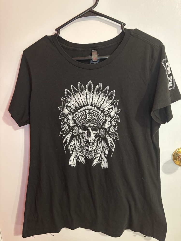 Black MTN OPS Native American Skull T-shirt