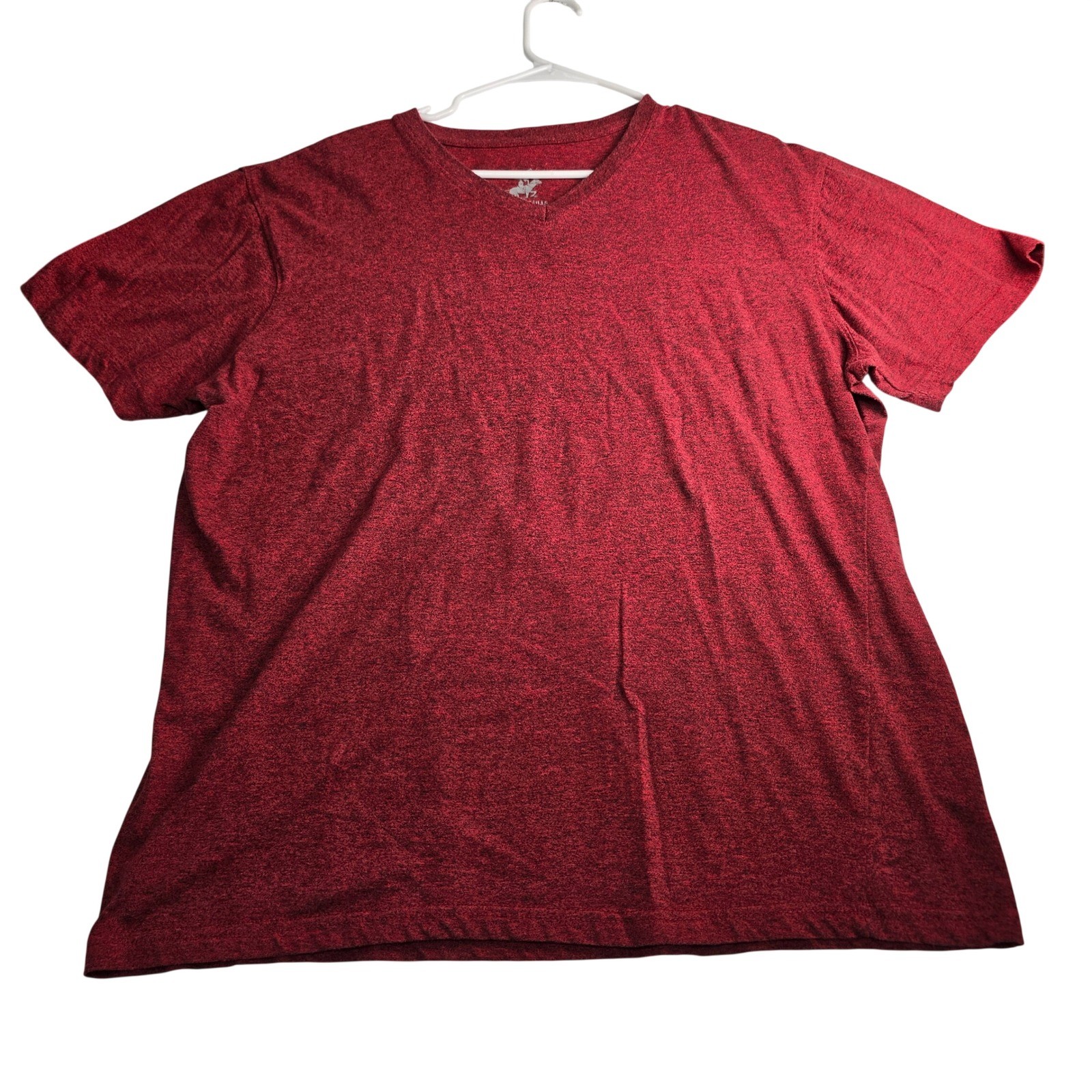 Beverly Hills Polo Club T-Shirt Mens Large Burgundy Heather V-Neck Short Sleeve gallery
