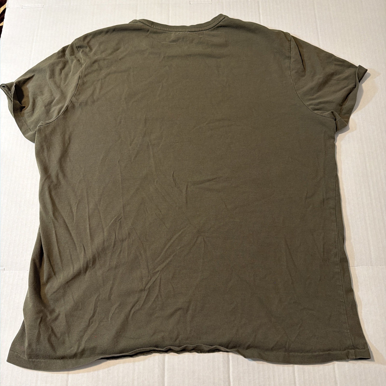 Polo Ralph Lauren Shirt Men XL Olive Green Orange Pony Crew Neck Short Sleeve gallery