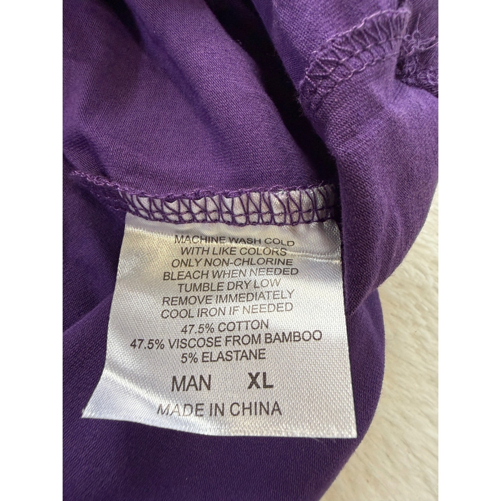 Royal Avalon Mens XL Purple Bamboo Blend Short Sleeve Crew Neck T-Shirt gallery
