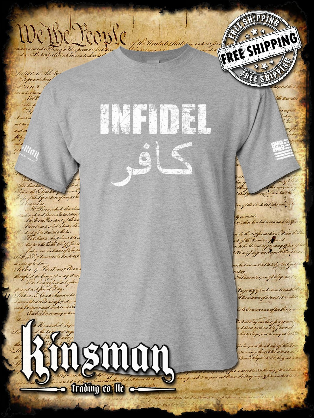 Infidel T-Shirt - USA Patriotic Freedom AR-15 Military Pro Gun Rights gallery