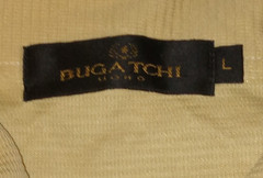Bugatchi Uomo Men’s Beige 1/4 Zip Polo Shirt Short Sleeve Size L