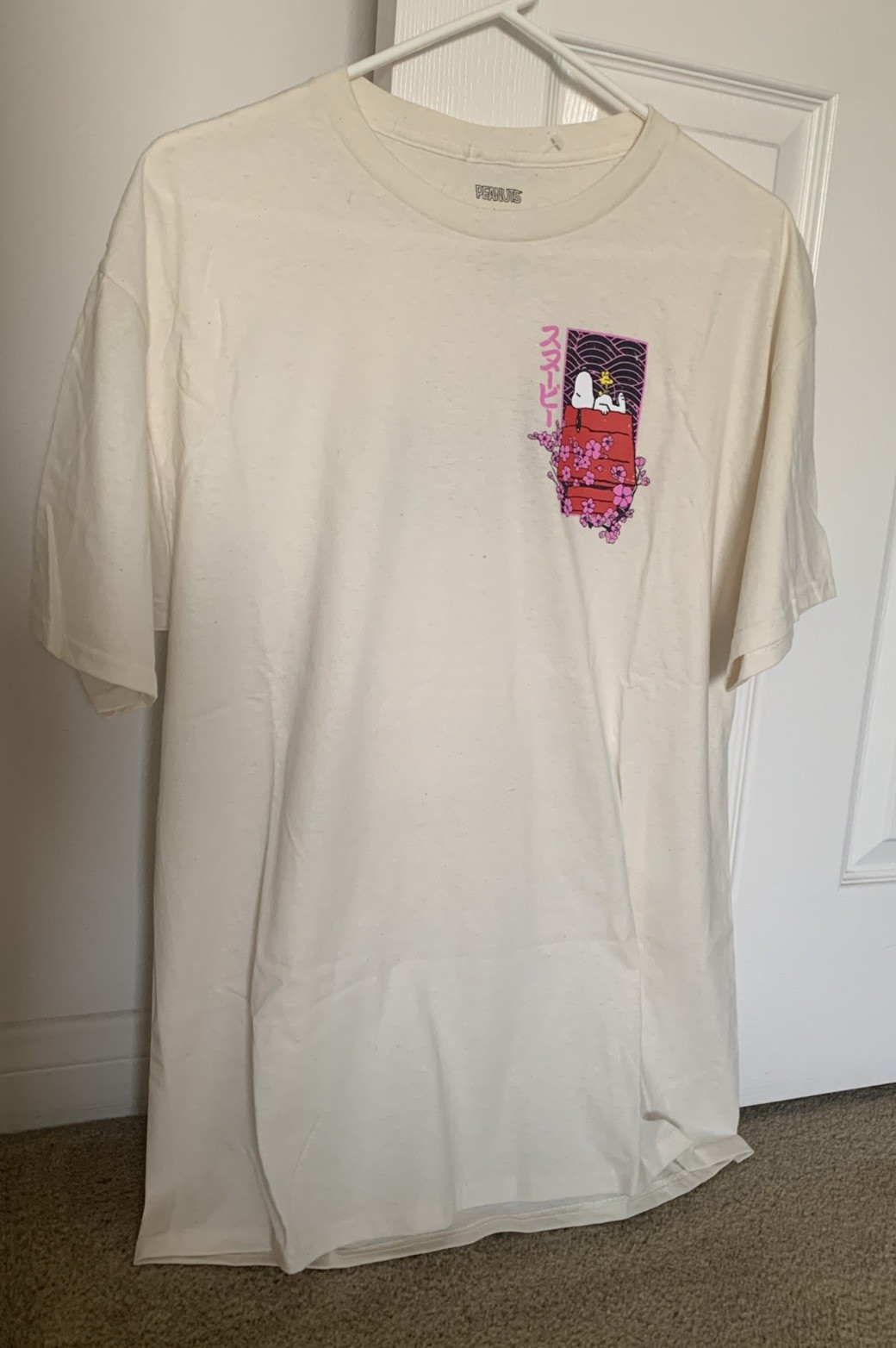 Snoopy Woodstock Japanese T-shirt Sakura Cherry Blossom Peanuts Japan L no tags gallery