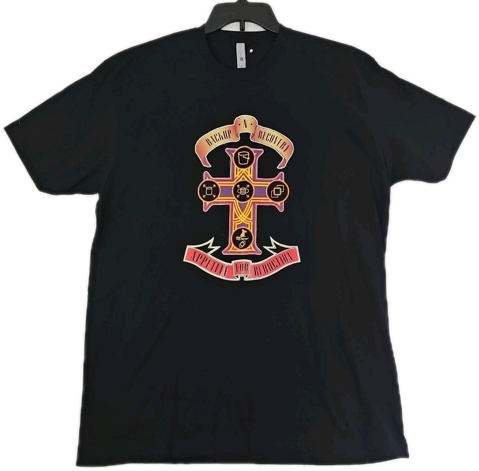 Black~Men’s Size XLT~Graphic “Backup N Recovery Appetite For Ceduction” T-shirt