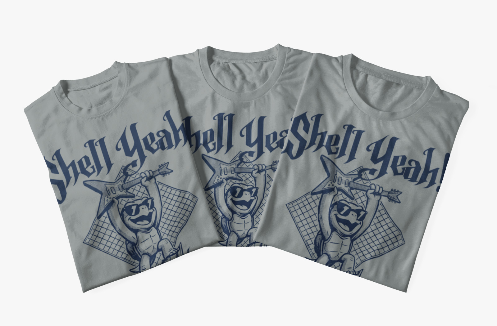 Shell Yeah Turtle pet Rock & Roll grunge college T-Shirt Funny Guitar Music Tee gallery