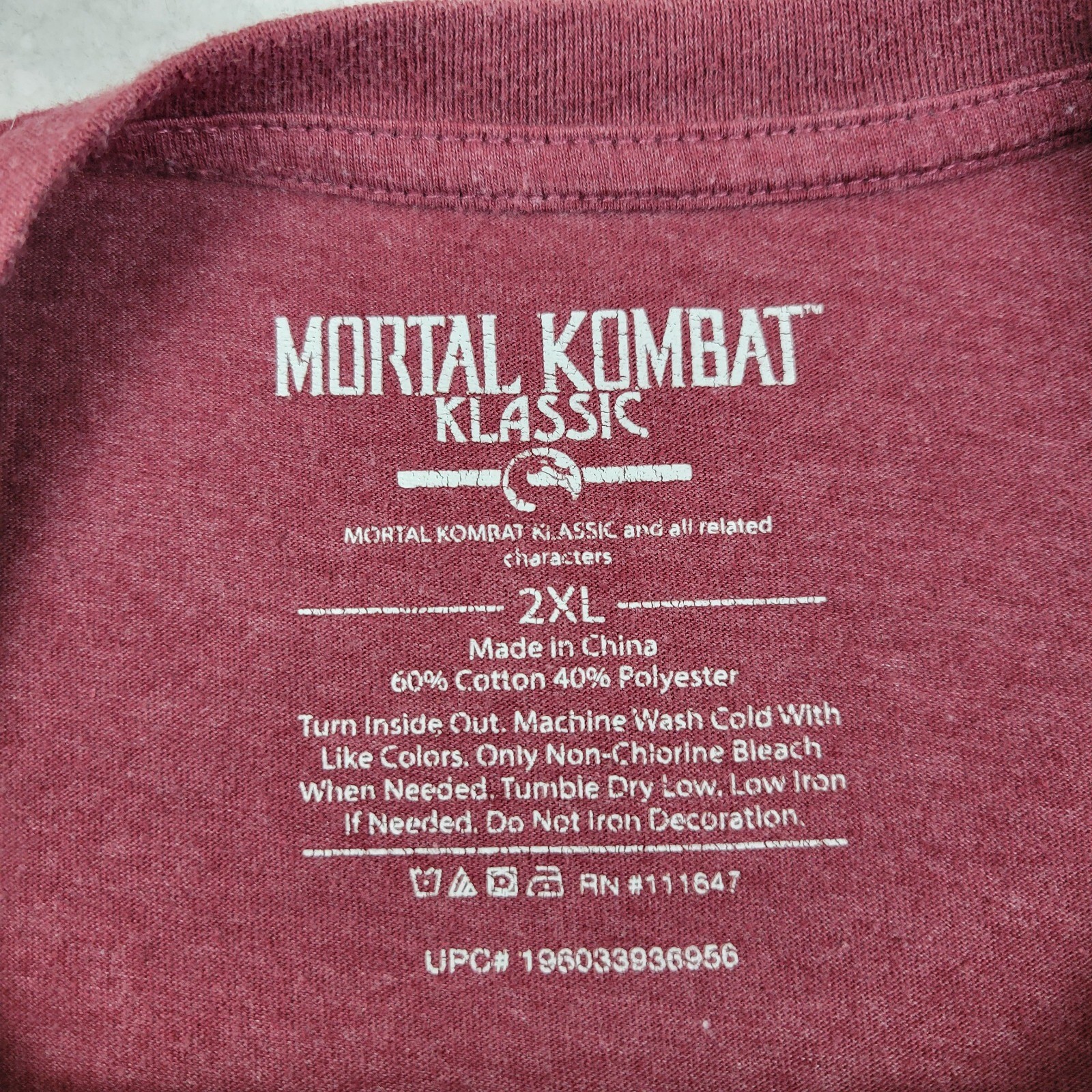 Mortal Kombat Klassic Short Sleeve Shirt Mens 2XL Red Cotton Dragon Logo Graphic gallery