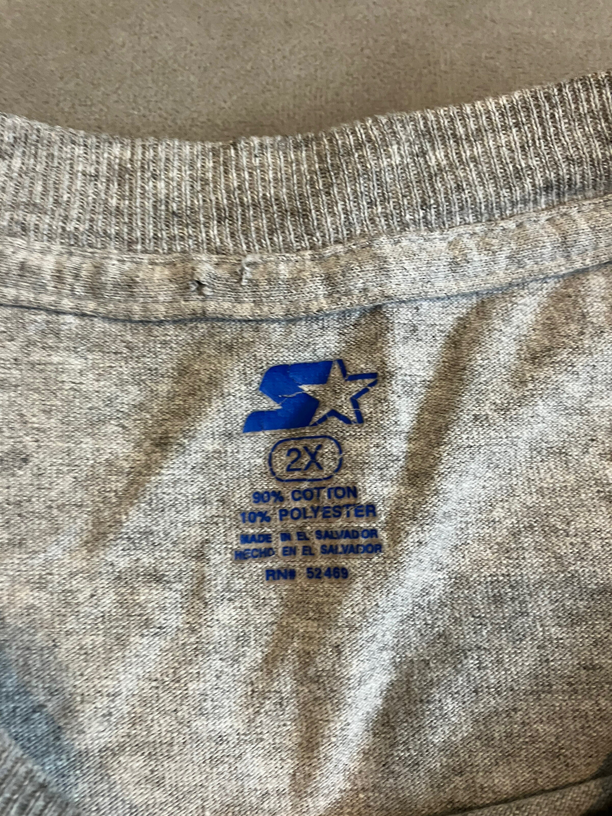 Vintage - Starter - Gray Long Sleeve T Shirt - Spellout Logo On Sleeve - XXL gallery