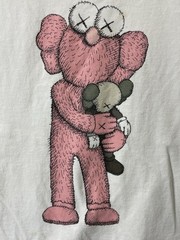 🔥 Kaws x Uniqlo 2019 White Summer Tee Pink BFF Size L