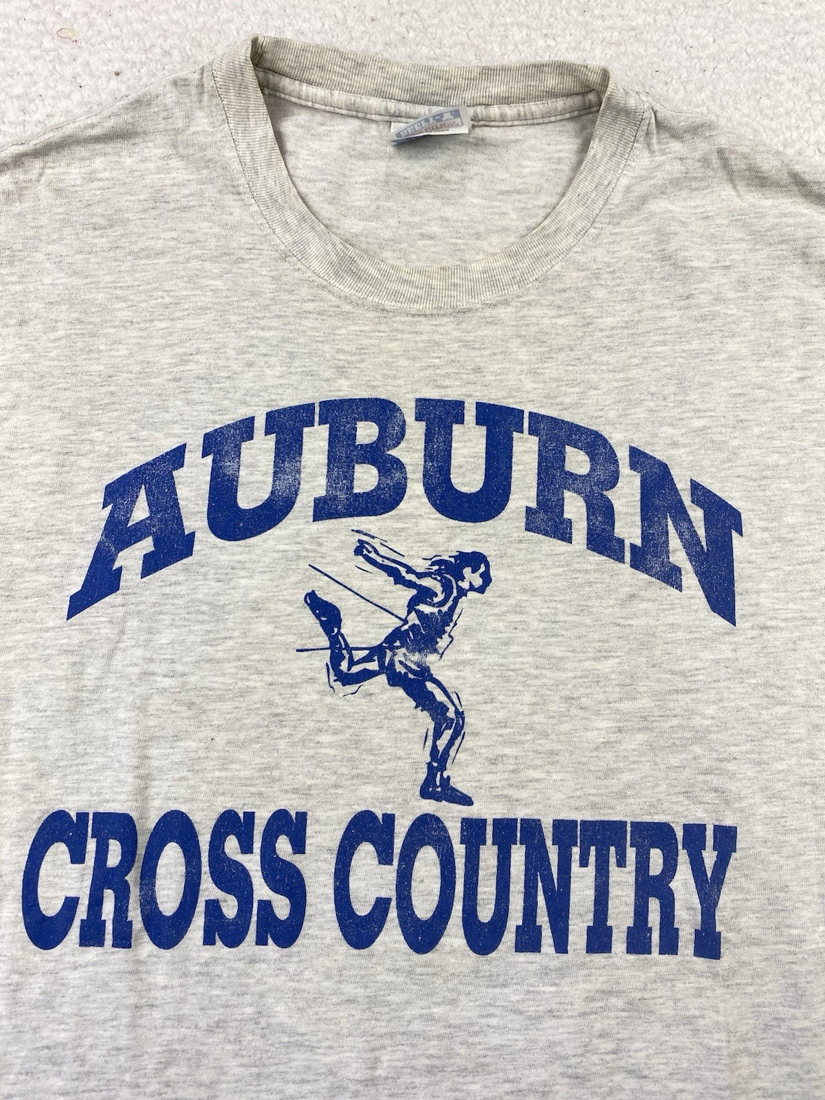 Hanes Vintage Mens T Shirt Large Grey Track and Field Cross Country Auburn Mass gallery