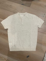 Brunello Cucinelli Men’s M Solid Beige Knit Short Sleeve Henley T-Shirt