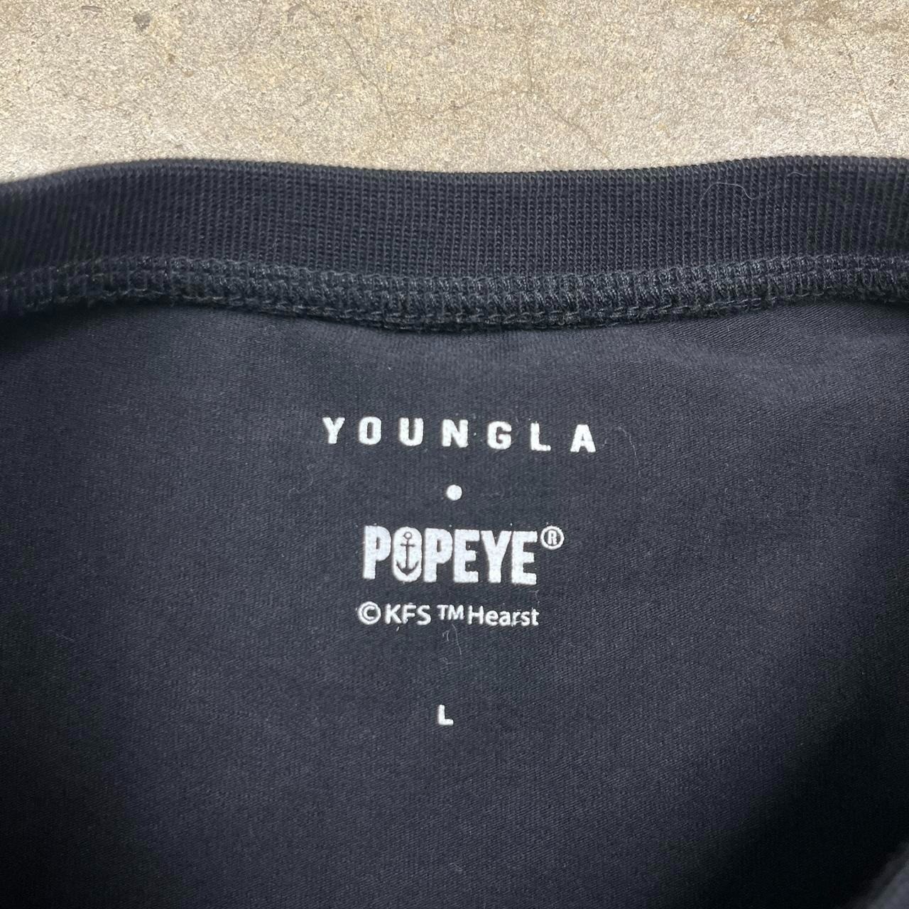 Youngla Popeye Black Tee Shirt Mens Large gallery