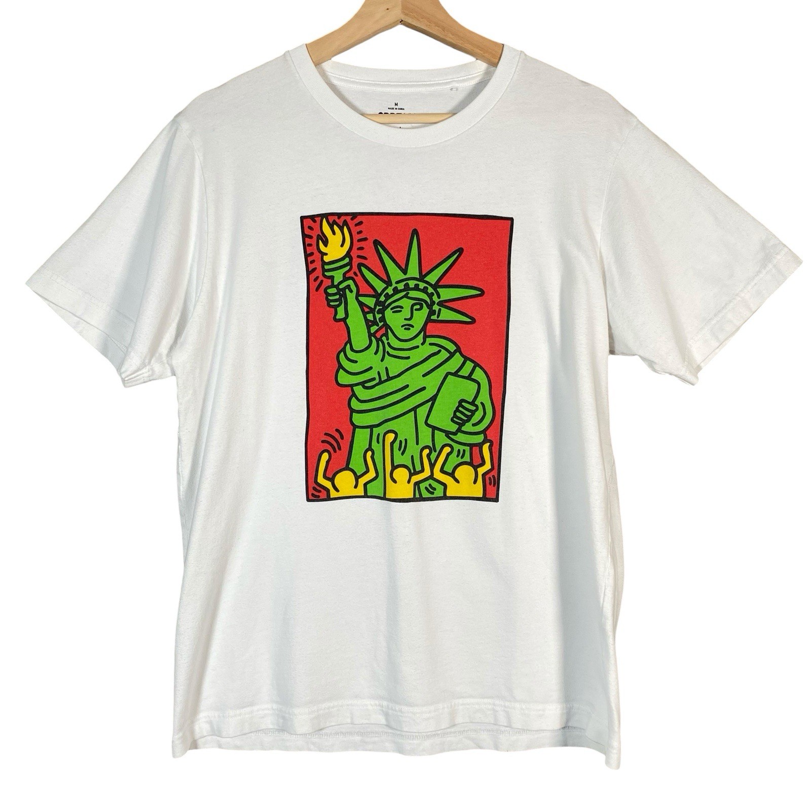 Keith Haring Statue of Liberty T-Shirt Sz M Uniqlo SPRZ NY MoMa Pop Art Graphic gallery